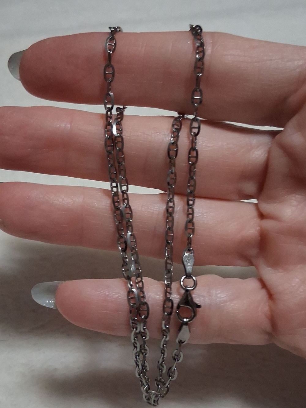 925 Black Rhodium 18" Twisted Diamond Cut Mariner